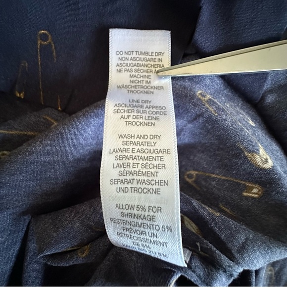 Paul Smith Soho Navy Safety Pin Print Long Sleeve Button Down Shirt 16.5/41 - Picture 14 of 14